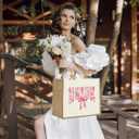 KongMoTree Bride Wedding Tote Bag, Coquette Bow Tote Bag with Floral for Wedding Bachelorette Party Honeymoon Travel