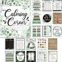 Harloon 20 Pcs Calming Corner Classroom Posters Mental Health Posters Therapy Office Feelings Chart Home Preschool Elementary Classroom Educational Decorations for Teachers Kids(Farmhouse)