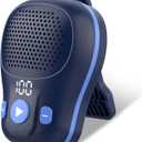 Wearable Bluetooth Speaker, Clip-on Wireless Portable Speakers, IP56 Waterproof Clip Speaker Up to 18 Hours Battery Life, Built-in Mic for Hands-Free Music/Calls, Work/Outdoor, Blue