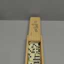 GOTHINK Dominos Set for Adults with Leather Box - Tile Dot Dominoes Games Set for Family Night Travel Game - Classic Party Board Game Ideal (Double 6 Dominoes with Wooden Box)