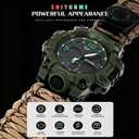 Multi Functional Outdoor Living Chain Torch, Compass, Watch, Thermometer, First aid Whistle and Knife/Scraper, Year/Month/Day Display, Alarm Reminder Waterproof Function