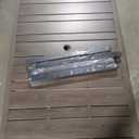 Faux Wood Outdoor Patio Table 68x38x31,  With Umbrella Hole for Garden, Lawn