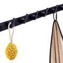 Coat Rack Wall Mount with 8 Hooks, Black Wall Coat Hook, Wall Mounted Modern Coat Rack, Coat Hook is Suitable for Living Room Entrance, Bedroom, Kitchen, Bathroom Etc.