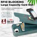 Wallet Case Compatible for iPhone 16E 6.1 inch with Credit Card Holder,Shockproof Protective Phone Cover Supports 360Rotation Ring Stand and RFID Blocking,Blue Green