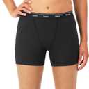 Hanes Originals Womens Mid-Thigh Boxer Brief Pack, Stretch Cotton Underwear, 4-Pack (S)