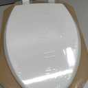 Mayfair Cassel Slow Close Toilet Seat, Easy Clean, Non Slip Premium Wood Seat, Easy Install, Made in USA, Elongated, White