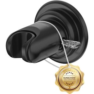 Strong Suction Cup Shower Head Holder - No Drill Handheld Shower Bracket for Seniors, Kids & Pets, Tool-Free Adjustable Height Bathing Aid for Tile/Glass, Rustproof ABS Construction