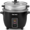 Aroma Housewares ARC-363-1NGB 3 Uncooked/6 Cups Cooked Rice Cooker, Steamer, Multicooker, 2-6 cups, Black
