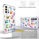 Compatible with Samsung Galaxy S23 Cases with Design, Cute Transparent Phone Case for Women Girls Girly with Heavy Duty Protective Bumper (Clear Dogs Paws)