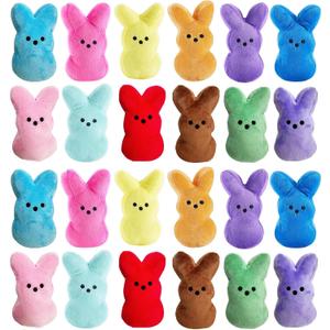 24PCS Easter Stuffed Bunny Plush Toys, Easter Bunny Bulk Stuffed Animals Plushie, Easter Basket Stuffers Egg Fillers (Mul24colors)