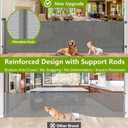 Reinforced 42" Tall Baby Gates for Dogs with Support Rods - Prevent Crawling Under, 175" Extra Wide Baby Gates for Large Openings, Tall Retractable Gate Indoor Large Dog Gate Outdoor Deck Gate, Gray