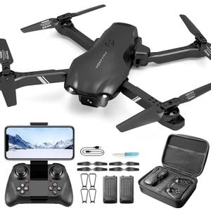DRONEEYE 4DV13 Drone with 1080P HD FPV Camera for Kids Adults, Remote Control Helicopter Quadcopter for Beginners boy Toys Gift, Waypoint Functions, Altitude Hold, Gesture Selfie,3D Flips, 2 Batteries, Black