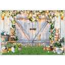 YCUCUEI 7x5ft Spring Easter Photography Backdrops Garden Floral Grass Rabbit Eggs Background Bunny Stand Photo Banner Tapestry Booth Props