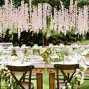 ZINHO 60 Branches Wisteria Hanging Flowers, Artificial Pink Wisteria Flowers Garland for Wedding Arch Ceremony Party Garden Home Backdrop Decor