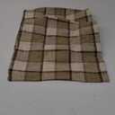 UGASA Classic Retro Checkered Plaids Cotton Linen Cushion Cover Square Throw Pillow Cover 5 Tone Modern Farmhouse Cushion for Sofa, 18x18 Inch(45cm), Set of 2, Natural + Brown