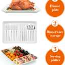 Serving Tray Platter, 5 Pcs Food Tray for Veggie Fruit Snack Dessert Cookie Cheese, Food Trays for Party Supplies Display, Plastic Platters for Serving Food, Large White Trays, BPA Free (16.0'' x 11'' (5 Pack))