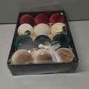 Super Holiday 3.14" Velvet Christmas Balls, 12PCS 80MM Plastic Christmas Ball Ornaments for Xmas Tree Hanging Decorations Assortment, for Holiday Party Decor, Red, White, Green, Coffee