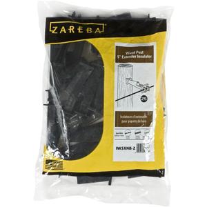 Zareba IW5XNB-Z Nail-on 5-Inch Extender Insulator, 25 per Bag,Black