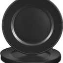uxcell 10pcs Charger Plates Bulk 13 Inch Plastic Charger Plates Round Plate Charger for Dinner Wedding Party Event Table Setting Decoration Black