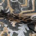 Washable Entryway Rug 2x3 | Non Slip Rug Runners for Hallways, Entryways, Kitchens, Bathrooms, Bedrooms | Ultra-Soft Flannel Carpet Kitchen Rug with Rubber Backing (Black Brown Cream, 2x3)