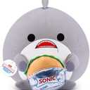 Snackles Series 2 14-inch by ZURU Cuddly Squishy Comfort 14-inch Plush with Licensed Snack Brand Accessory (Shark&Sonic Burger)