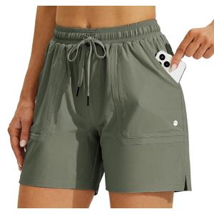 Willit Women's 5" Hiking Shorts Golf Athletic Outdoor Shorts Quick Dry Workout Summer Water Shorts with Pockets XL