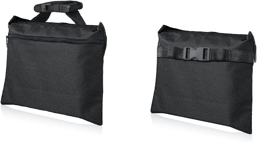 2 Packs Sandbags, Heavy Duty Sand Bags, Sand Bags Heavy Duty with Zipper and Buckle Straps for Support Light Stand