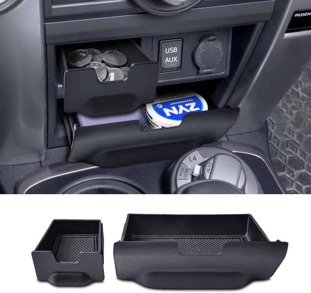 EDBETOS 4Runner Cubby Drawer for Toyota 4Runner 2014-2021 2022 2023 2024 Center Console Dashboard Storage Drawer Accessories Dash-Cache Cubbies Organizer Box ABS Plastic, Upper and Lower, 2PCS/Set
