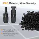 Solar Panel Cable Connector, IP68 Waterproof, 1500V 70A Tinned Copper Pins, 5 Pairs with 2 Spanners (for 8awg)