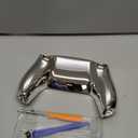 eXtremeRate Chrome Silver Glossy Custom Back Plate Bottom Shell Compatible with ps5 Controller, Replacement Back Shell Cover Compatible with ps5 Controller