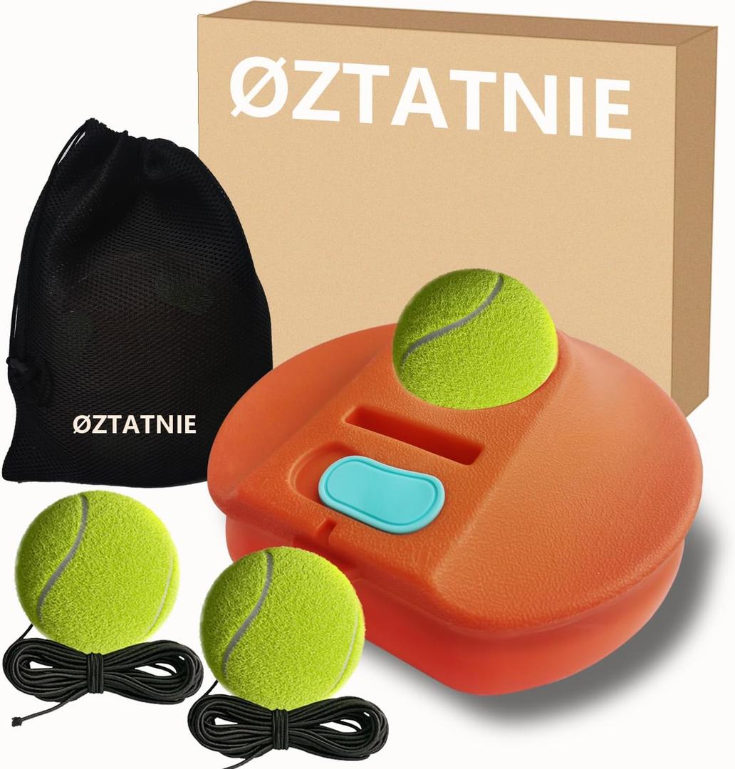 Tennis Practice Rebounder Tennis Trainer Set with String 3 Replacement Rebound Balls Solo Tennis Trainer Tennis Practice Training Tool Portable Tennis Practice Equipment (Small)