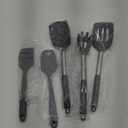 Silicone Cooking Utensils, Kitchen Utensil Set, Easy to Clean Silicone Kitchen Utensils, Cooking Utensils for Nonstick Cookware, Kitchen Gadgets Set, 5 Pieces, Gray - Stainless Steel
