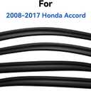 YQAUTEC Window Visors Rain Guards Shield for 2008-2017 Honda Accord, Out-Channel Window Vent Wind Deflectors Visors Shades for 08-17 Accord 4Door Sedan