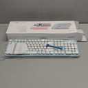 Wireless Keyboard and Mouse, Typewriter Full Size Keyboard with Number Pad and 2 in 1 USB Connected Mouse for Mac, Windows 7/8/10, Laptop, Desktop, PC, Computer (Blue-White)