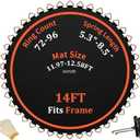 Trampoline Mat Replacement，Fits 14ft Frame, with72/80/84/88/96 Rings for Choose,Fits 5.3"-8.5" Springs, Trampoline Mat Diameter 11.97ft-12.56ft，Spring and Frame not Included