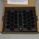 32pcs M14x1.5 Lug Nuts Spline Black, 14x1.5 Aftermarket Wheel Lug Nuts for F150 F250 F350 Silverado Sierra Ram 2500 3500 with 1 Socket Keys Long Extended