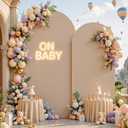 Nude Arch Backdrop Cover for Wedding, 7.2FT 6FT Set of 2 Stretchy Spandex Fitted Arch Stand Cover for Baby Shower, Birthday Party Decor, Chiara Backdrop Cover with Double-Sided Design