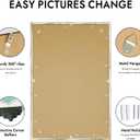 Hongkee 24x36 Frame, Distressed White Wood Style - Display Posters 20 x 30 with Mat or 24x30 without Mat, Wall Mounting Horizontal and Vertical, 1 Pack