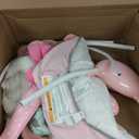 Portable Baby Swing, Pink Electric Infant Swing with 5 Speed Levels, 6 Songs & Timer  Battery-Powered Only (No Batteries Included) Pink and White