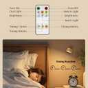 LED Wall Mounted Lights, Rechargeable Wall Sconces, 3 Color Temps, Remote & Touch, 360 Rotating and Dimmable for Bedroom, Bedside & Reading (Wood, 2 Pack)