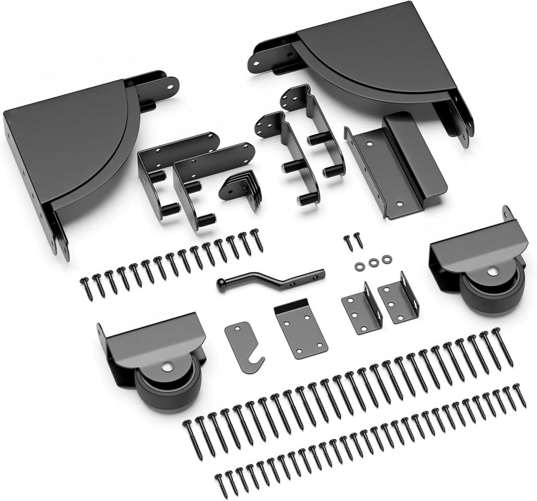 SANKINS Heavy Duty Sliding Gate Kit, Adjustable Sliding Gate Hardware Kit for Wood Fence, Anti Sag Gate Kit Gate Corner Brace Bracket with Gate Latch, Fence Gate Kit for Driveway Gates, Pool Gates