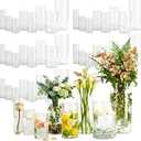 48pcs Glass Cylinder Vases for Centerpieces,Clear Flower Vases for Wedding Decorations and Indoor Home Decor, Hurricane Candle Holder for Table Shelf, Party