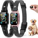 2 Pack Bark Collar, Smart Dog Bark Collar for Large Medium Small Dogs, Rechargeable Ultra-Light Training Collar with Beep Vibration, Anti Barking Device with 5-Level Sensitivity (Blackpink)