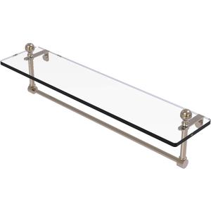 Allied Brass MA-1/22TB-PEW Mambo 22 Inch Vanity Integrated Towel Bar Glass Shelf, Antique Pewter