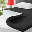 3 Inch King Size Gel Memory Foam Mattress Topper, Mattress Pad Cover for Pressure Relief, Bed Topper with Removable Cover, Soft & Breathable, Black