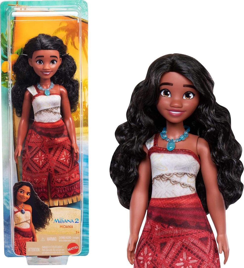 Mattel Disney Moana 2 Moana Fashion Doll with 2 Accessories, Removable Outfit with Necklace & Anklet, Inspired by The Movie Mattel Disney Moana 2 Moana Fashion Doll with 2 Accessories, Removable Outfit with Necklace & Anklet, Inspired by The Movie