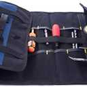 Canvas Tool Roll Up Bag Organizer with Pouches for Wrenches,Screwdrivers,Sockets,Durable Storage Pouch Ideal for Electricians,HVAC Technicians,Plumbers,Carpenters,Mechanics