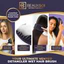 BEAUXSOI Vented Detangling Brush for Wet or Dry, Thick, Coily, and Curly Hair | Curved Vent Brush for Blow Drying