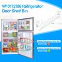 UPGRADED WPW10183971 W10172186 Refrigerator Door Shelf Bin Compatible with Whirlpool Refrigerator Shelf Replacement Part W10183971 Door Shelf Bar Kenmore Fridge Door Shelf Replacement Bottom Door Trim
