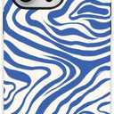 Zilkaifly for iPhone 13 Case,Aesthetic Blue Ocean Wavy Design Phone Case for Woman,Cute Trendy Summer Phone Cases for iPhone 13